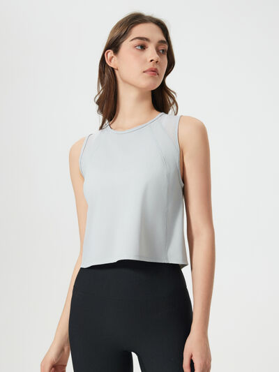 Millennia Round Neck Cropped Active Tank - FitFemme.Shop