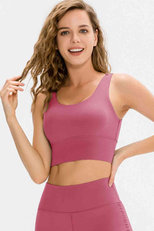 Scoop Neck Long Sports Bra - FitFemme.Shop