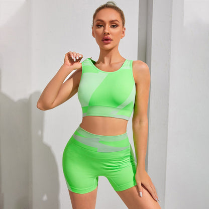 Yoga Fitness Clothing Seamless Knitted Nylon Quick-drying Sports Running Suit - FitFemme.Shop