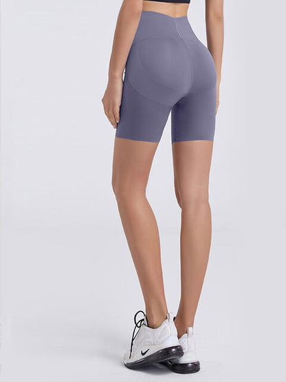 Wide Waistband Sports Shorts - FitFemme.Shop
