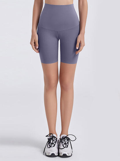 Wide Waistband Sports Shorts - FitFemme.Shop