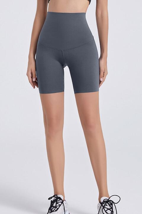 Wide Waistband Sports Shorts - FitFemme.Shop