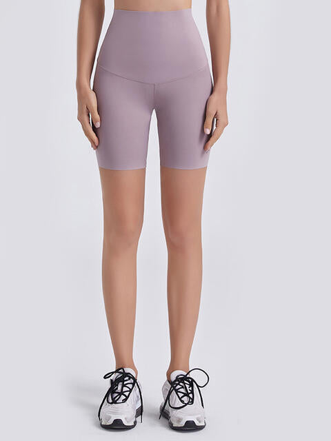 Wide Waistband Sports Shorts - FitFemme.Shop