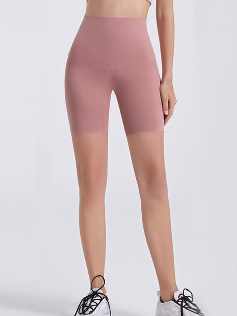 Wide Waistband Sports Shorts - FitFemme.Shop