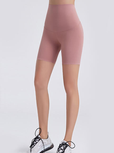 Wide Waistband Sports Shorts - FitFemme.Shop