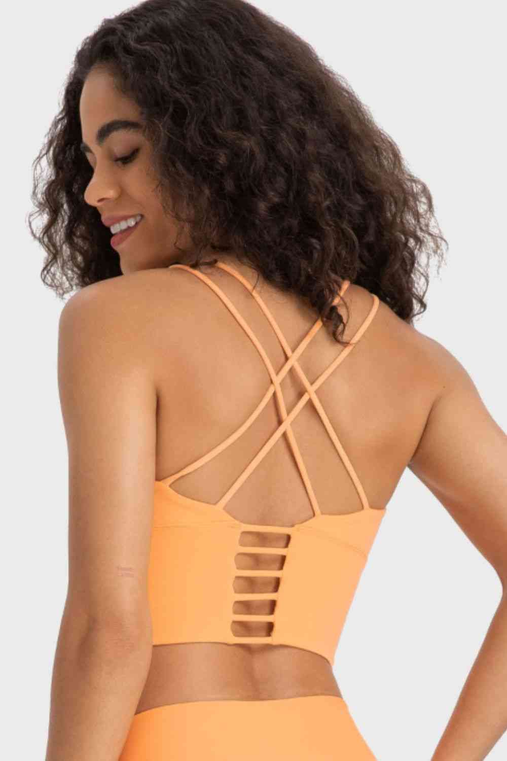 Millennia Crisscross Back Ladder Detail Sports Bra - FitFemme.Shop