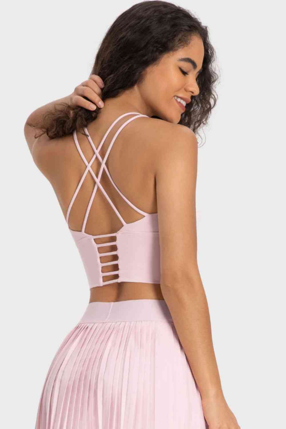 Millennia Crisscross Back Ladder Detail Sports Bra - FitFemme.Shop