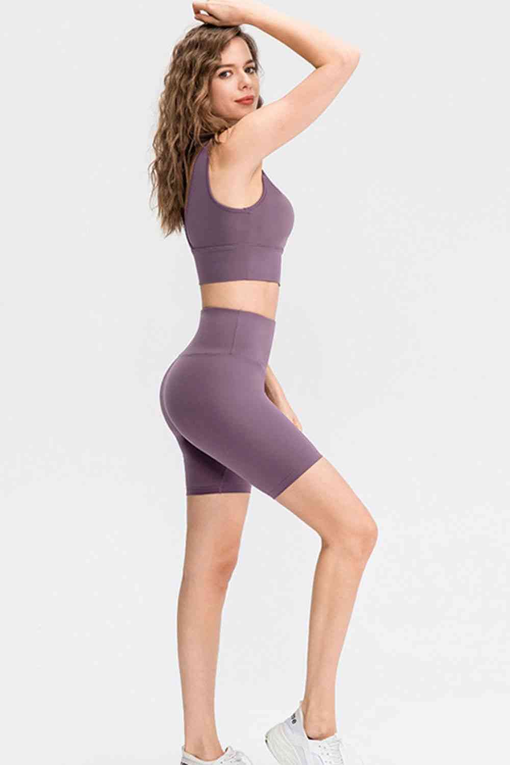 Slim Fit Wide Waistband Sports Shorts - FitFemme.Shop