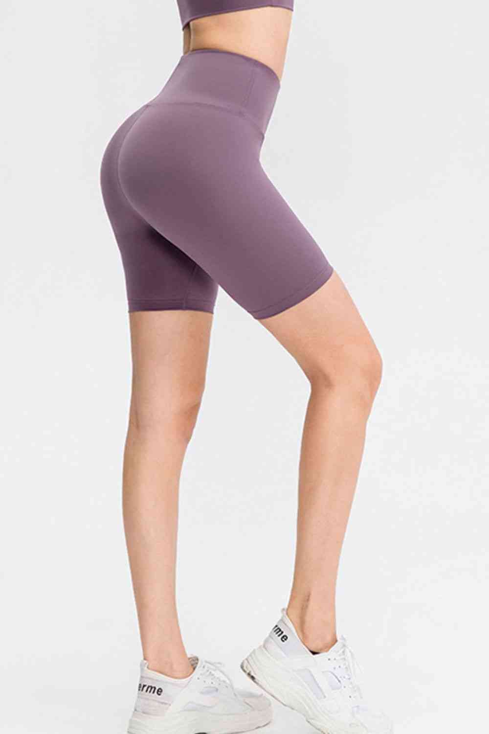 Slim Fit Wide Waistband Sports Shorts - FitFemme.Shop