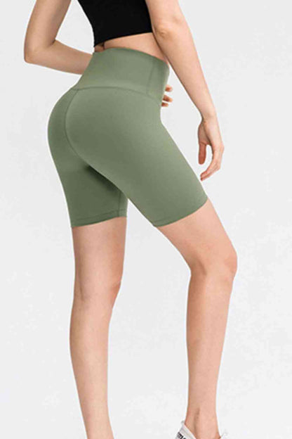 Slim Fit Wide Waistband Sports Shorts - FitFemme.Shop