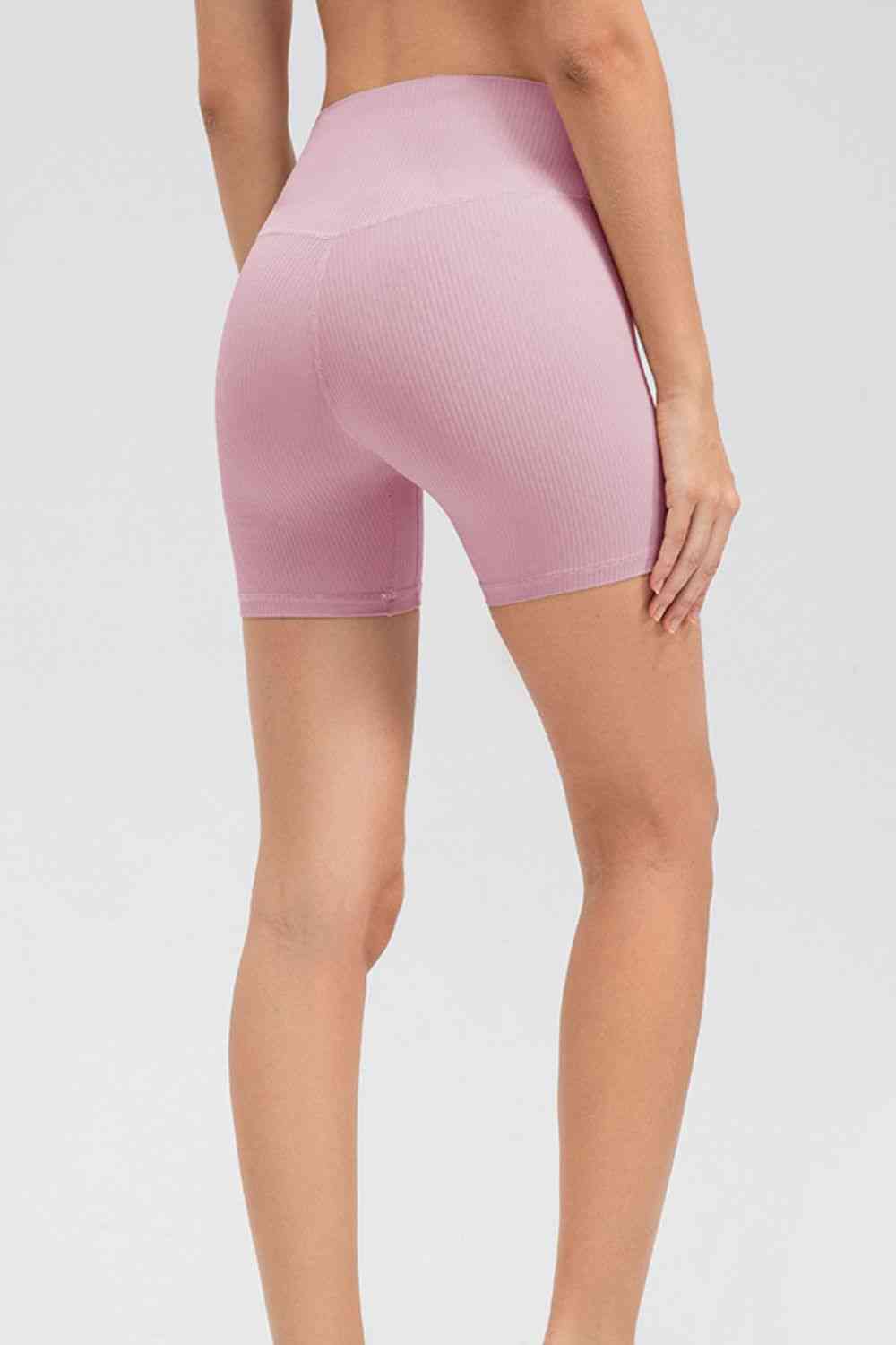 Wide Waistband Slim Fit Sports Shorts - FitFemme.Shop