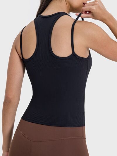 Millennia Cutout Round Neck Racerback Active Tank - FitFemme.Shop