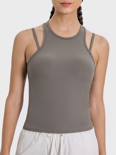 Millennia Cutout Round Neck Racerback Active Tank - FitFemme.Shop