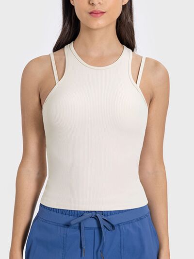 Millennia Cutout Round Neck Racerback Active Tank - FitFemme.Shop