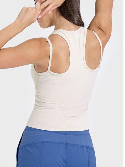 Millennia Cutout Round Neck Racerback Active Tank - FitFemme.Shop