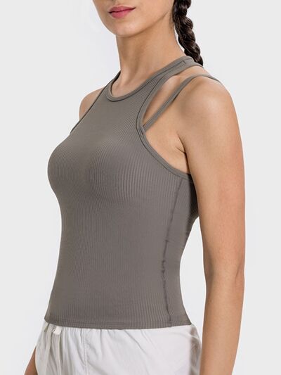 Millennia Cutout Round Neck Racerback Active Tank - FitFemme.Shop