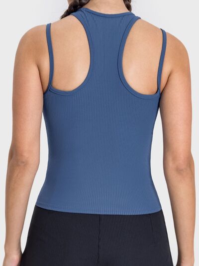 Millennia Cutout Round Neck Racerback Active Tank - FitFemme.Shop