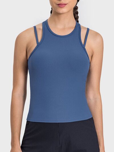 Millennia Cutout Round Neck Racerback Active Tank - FitFemme.Shop