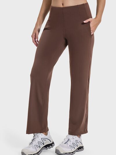 Millennia Pocketed High Waist Active Pants - FitFemme.Shop