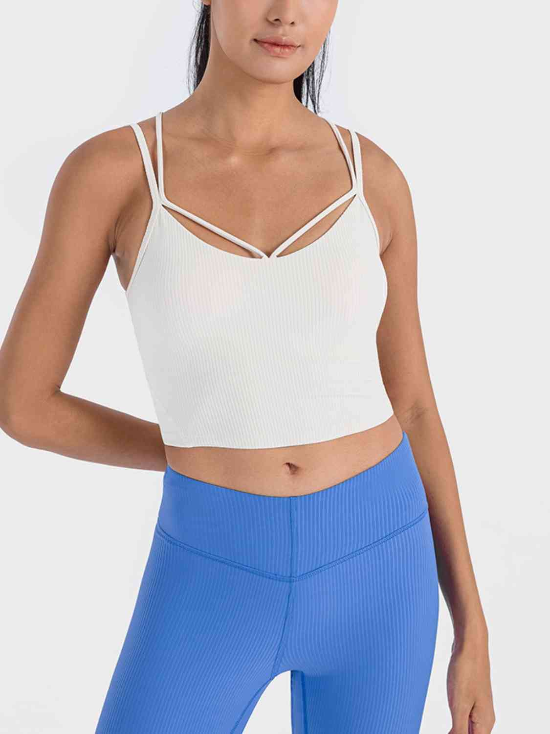 Millennia Double Strap Ribbed Sports Cami - FitFemme.Shop