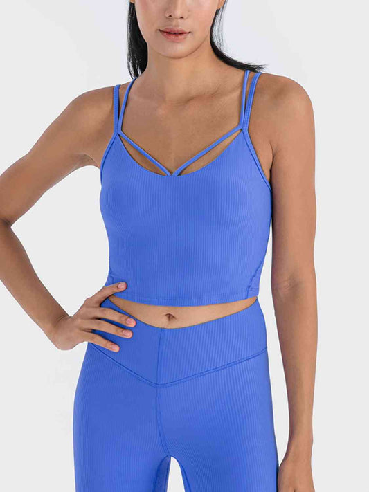 Millennia Double Strap Ribbed Sports Cami - FitFemme.Shop