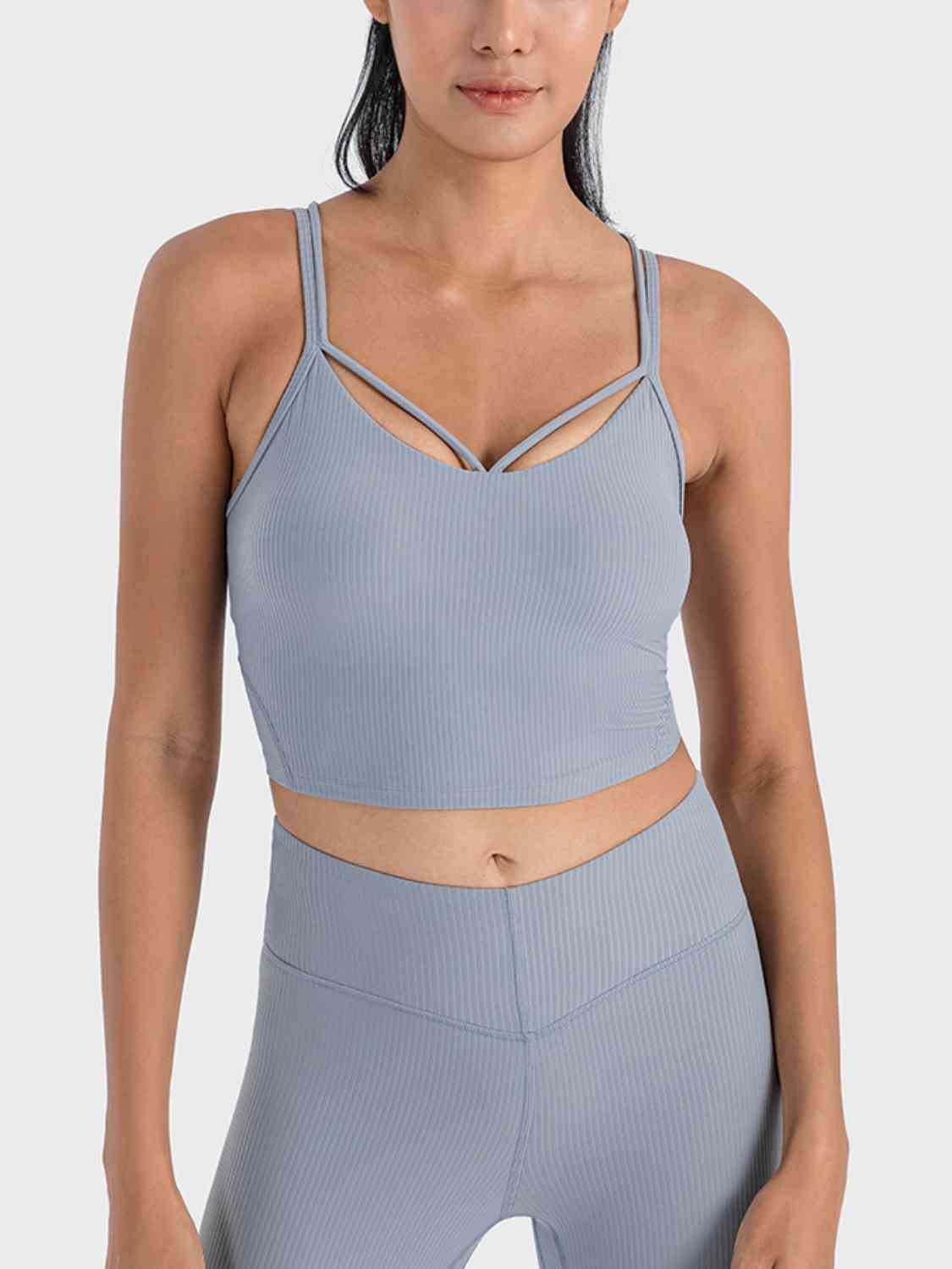 Millennia Double Strap Ribbed Sports Cami - FitFemme.Shop