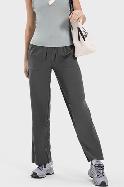 Millennia Drawstring Pocketed Active Pants - FitFemme.Shop