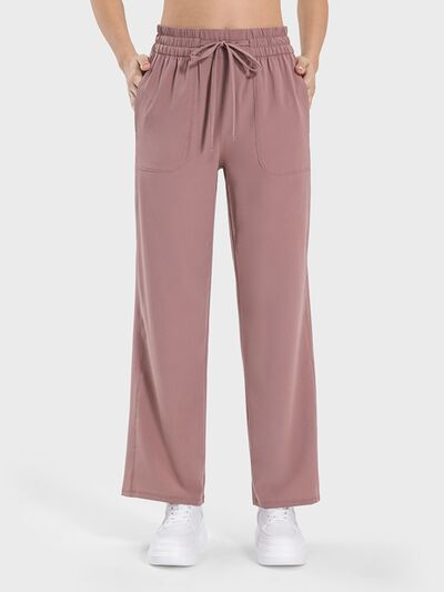 Millennia Drawstring Pocketed Active Pants - FitFemme.Shop