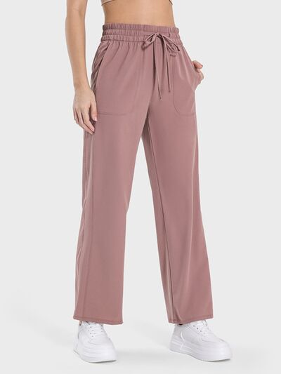 Millennia Drawstring Pocketed Active Pants - FitFemme.Shop