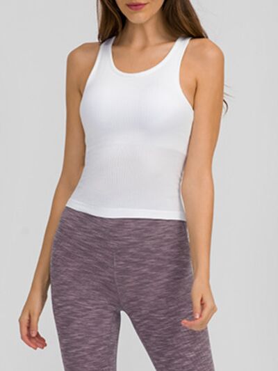Millennia Round Neck Racerback Active Tank - FitFemme.Shop