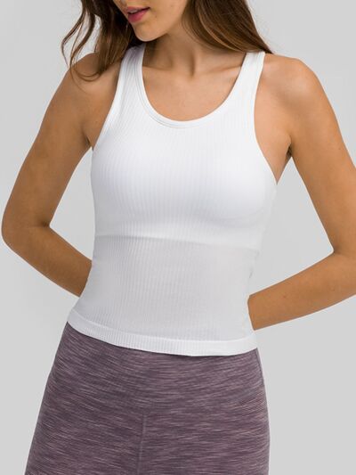 Millennia Round Neck Racerback Active Tank - FitFemme.Shop