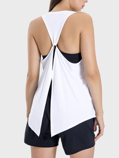 Millennia Round Neck Wide Strap Active Tank - FitFemme.Shop