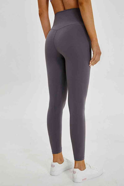 Millennia Wide Seamless Band Waist Sports Leggings - FitFemme.Shop