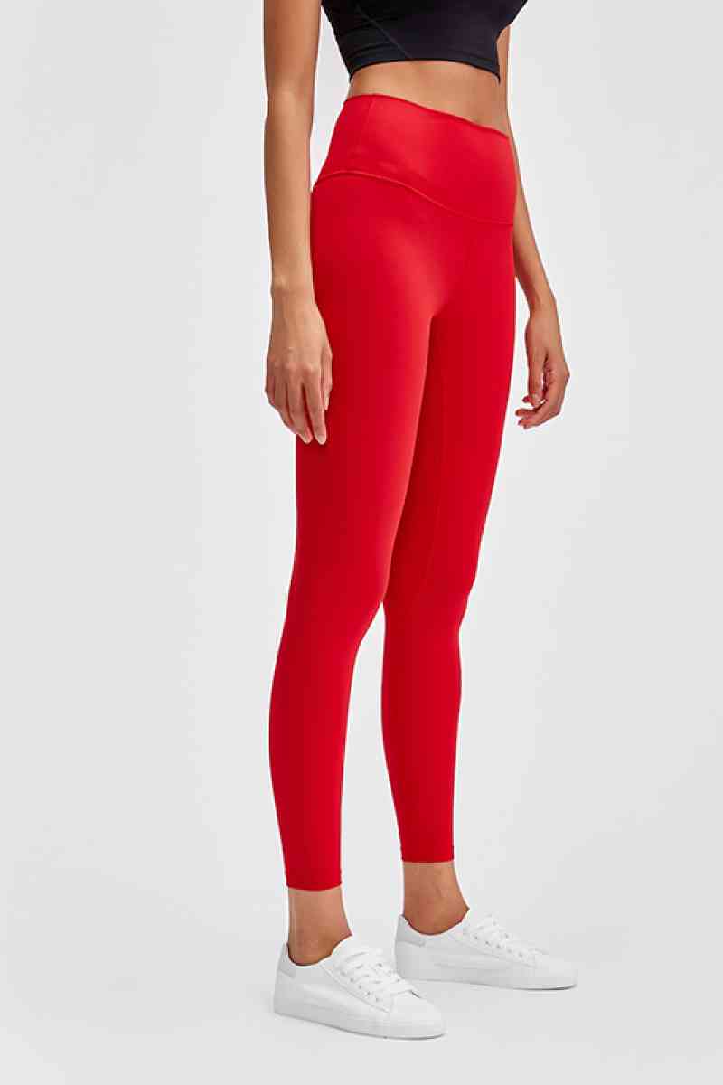Millennia Wide Seamless Band Waist Sports Leggings - FitFemme.Shop