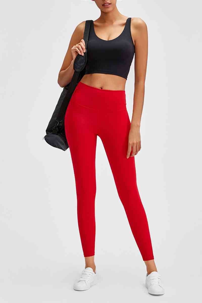 Millennia Wide Seamless Band Waist Sports Leggings - FitFemme.Shop