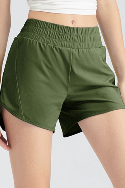 Elastic Waist Active Shorts - FitFemme.Shop