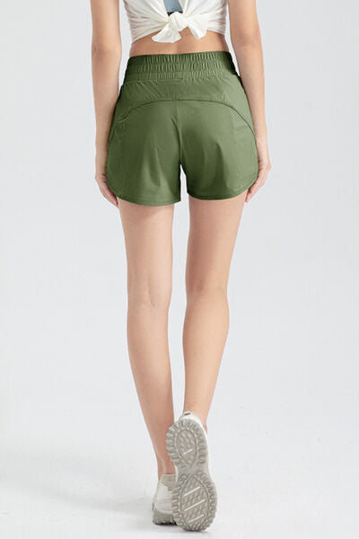 Elastic Waist Active Shorts - FitFemme.Shop