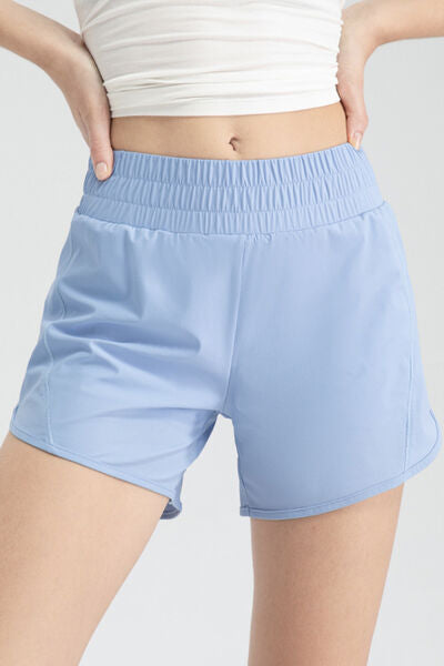 Elastic Waist Active Shorts - FitFemme.Shop