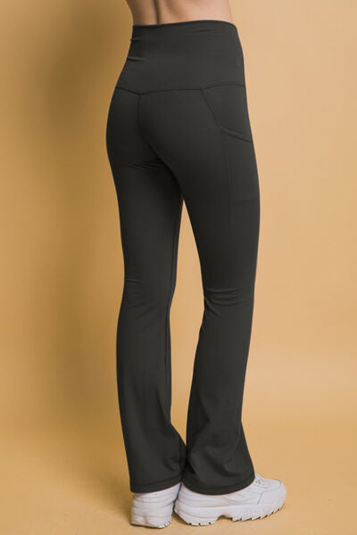 Love Tree High Waist Flare Active Leggings with Side Pockets - FitFemme.Shop
