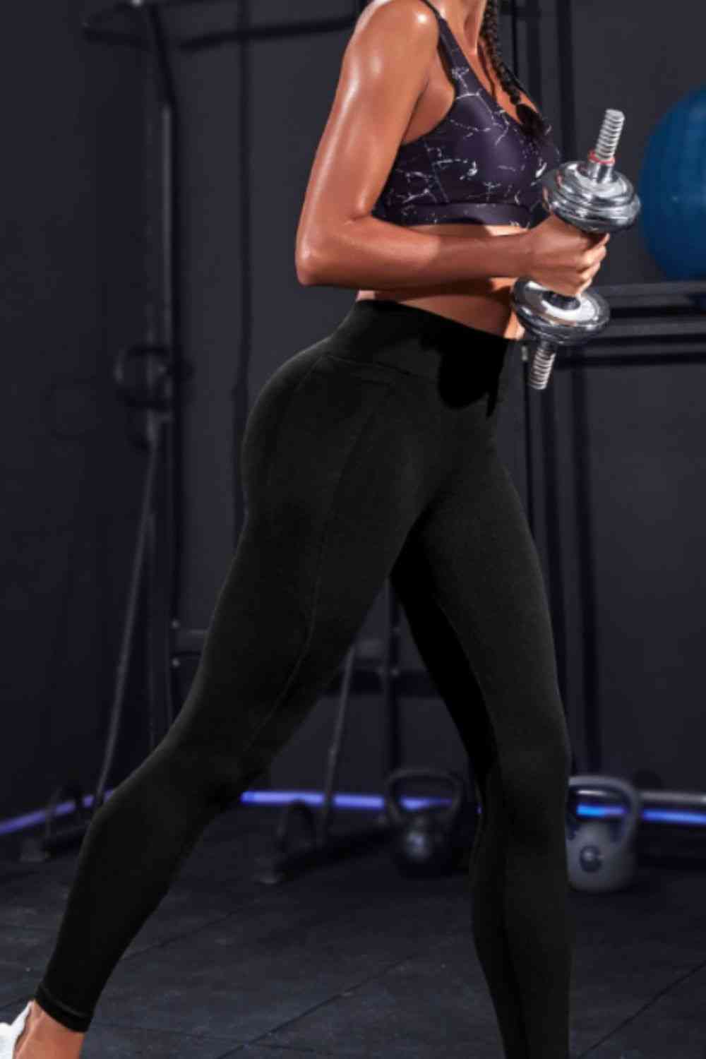Wide Waistband Sports Leggings - FitFemme.Shop