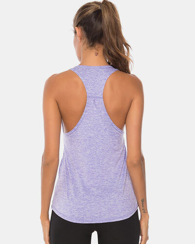 Full Size Scoop Neck Wide Strap Active Tank - FitFemme.Shop