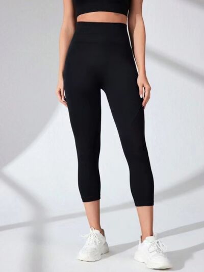 High Waist Cropped Active Leggings - FitFemme.Shop