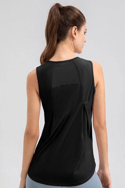 Round Neck Wide strap Active Tank - FitFemme.Shop