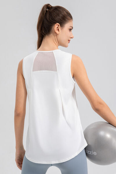 Round Neck Wide strap Active Tank - FitFemme.Shop