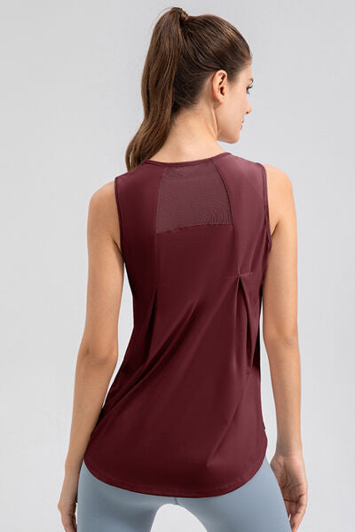 Round Neck Wide strap Active Tank - FitFemme.Shop