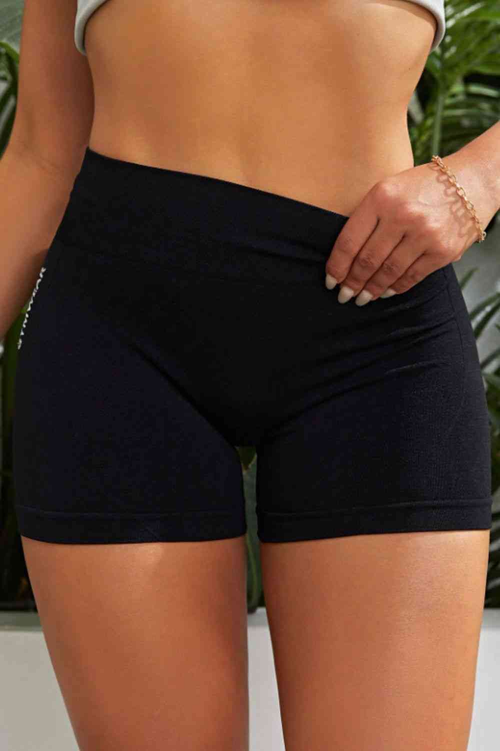Slim Fit High Waistband Active Shorts - FitFemme.Shop