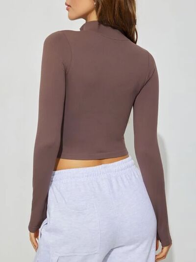 Zip Up Long Sleeve Active Outerwear - FitFemme.Shop