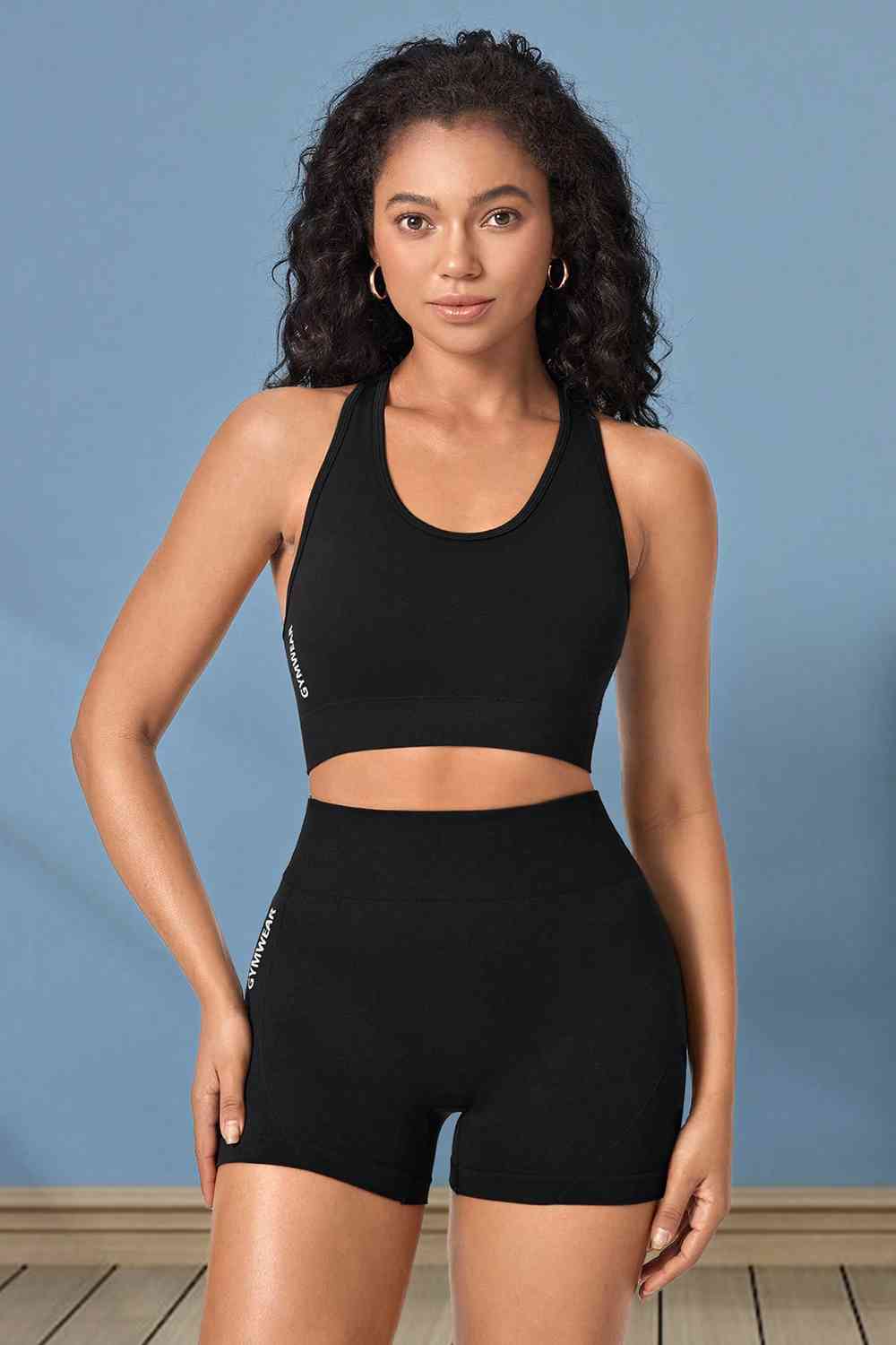 Cropped Sports Tank and Shorts Set - FitFemme.Shop