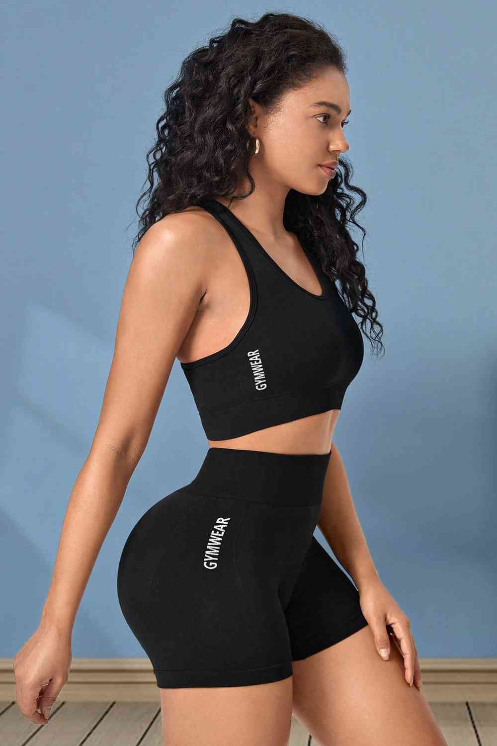 Cropped Sports Tank and Shorts Set - FitFemme.Shop