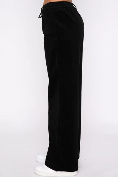 Drawstring Waist Wide Leg Active Pants - FitFemme.Shop